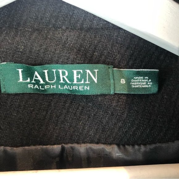 New RALPH Lauren black wool blend pea coat jacket size 8 - Picture 13 of 16